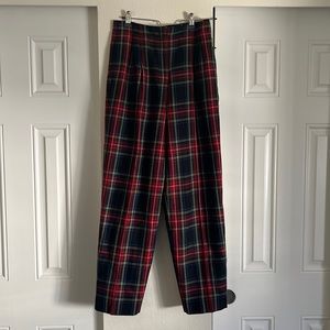 Trouser style plaid pants